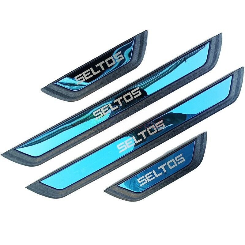 2024 Kia Seltos Chrome Door Sill Guards Scuff Plate Protector Trim