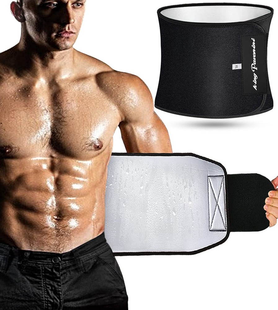 Men Women Black Waist Trainer Trimmer Sweat Belt for Weight Loss