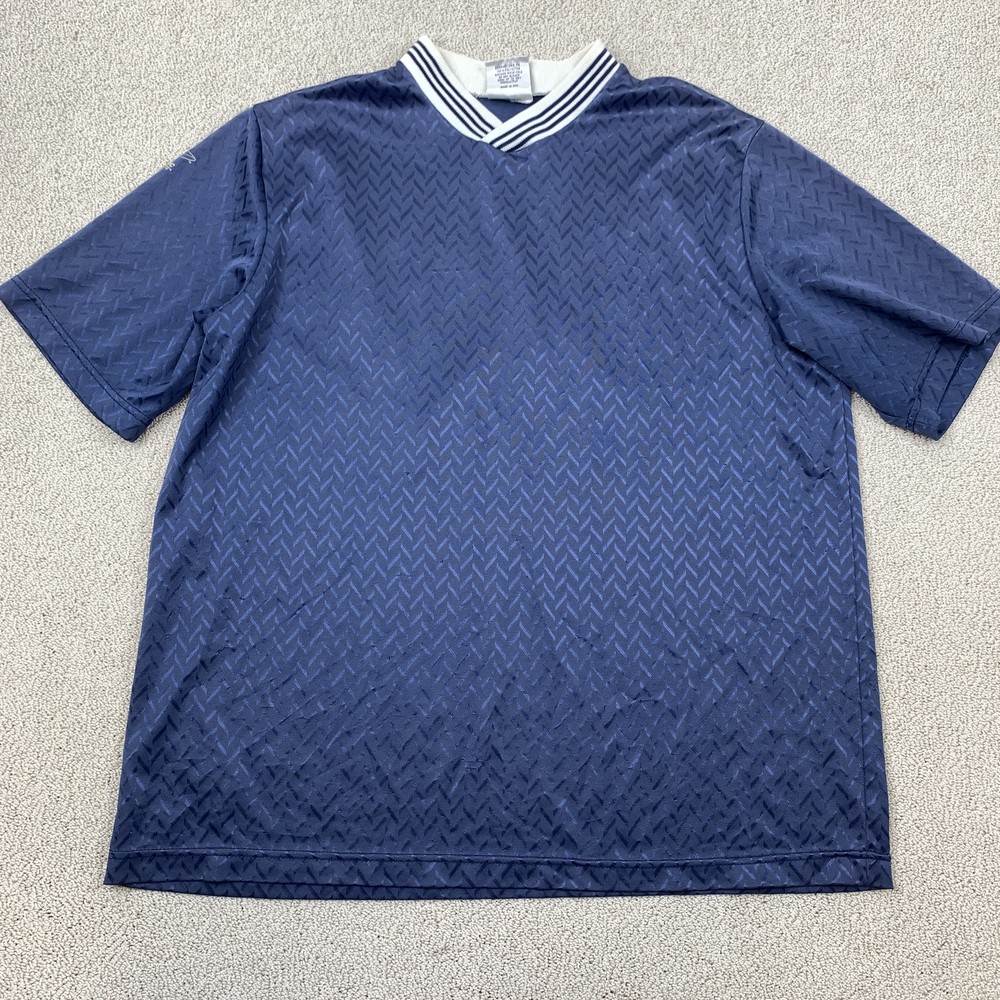 Vintage Dynamic Team Sports Jersey Men's Large Blue Chevron Pattern 90s