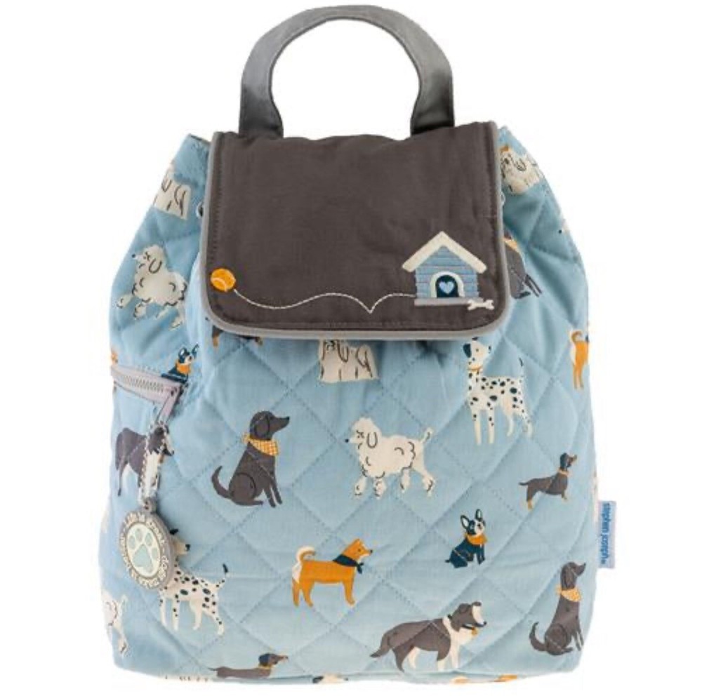 Stephen Joseph Quilted Dogs Backpack  - Toddler Preschool Book Bag Blue New