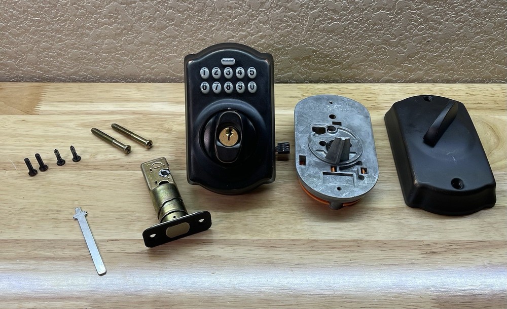 Schlage BE365 Camelot Keypad Deadbolt in Aged Bronze Finish