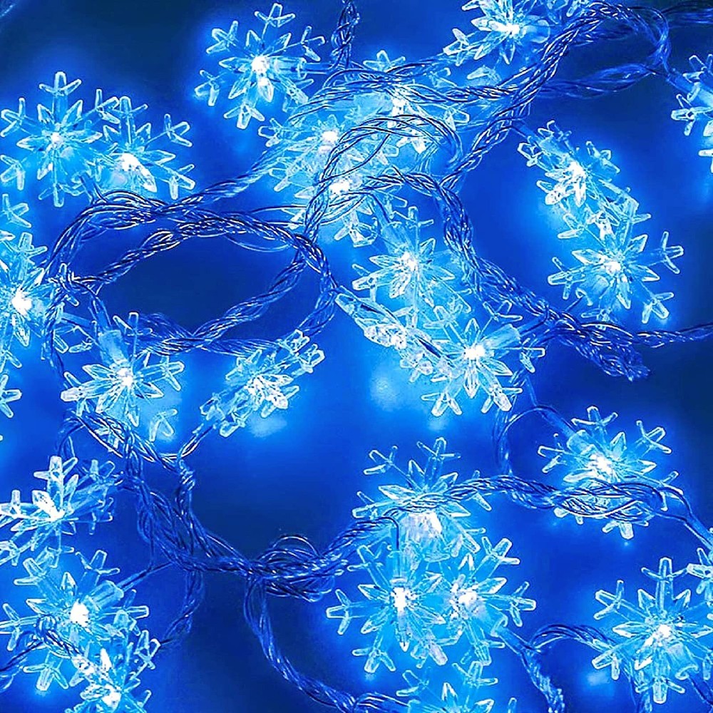 Christmas Snowflake String Lights,9.8Ft 20 LED Battery Powered Christmas Fair...