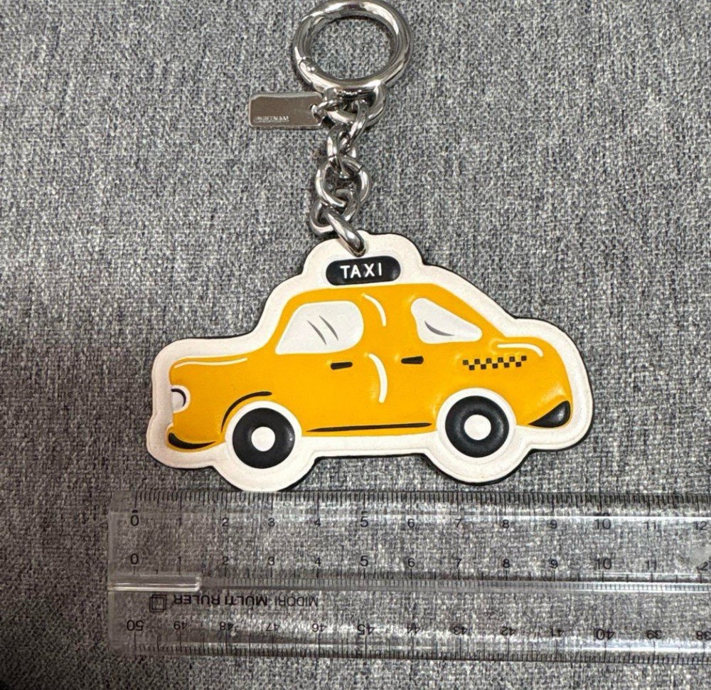 Coach Yellow Taxi Can Keychain Charm New York Good Condition!