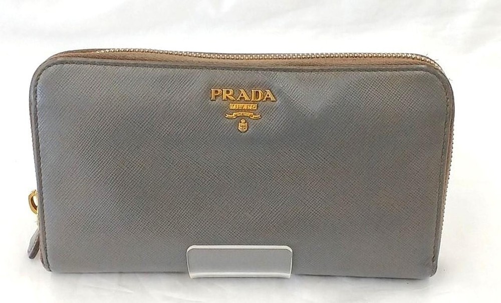 Prada 1M0506 Round Zipper Long Leather Wallet for Women