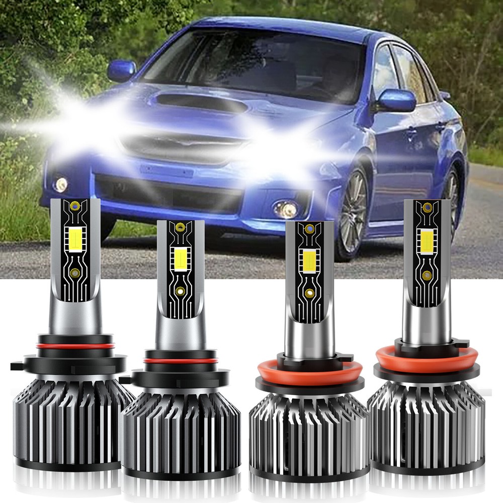 For Subaru WRX 2012-2020 4X 9005 H11 LED Headlight Bulbs Kit Super Bright 6500K