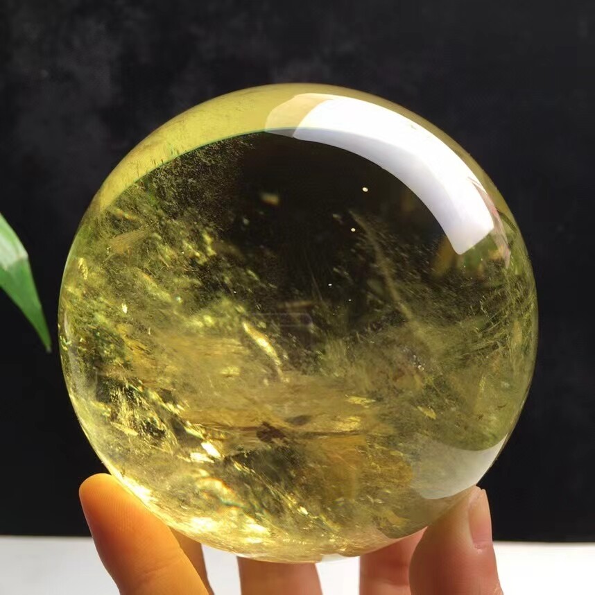 2.39LB Natural Citrine Quartz Sphere Reiki Healing Crystal Ball 92mm