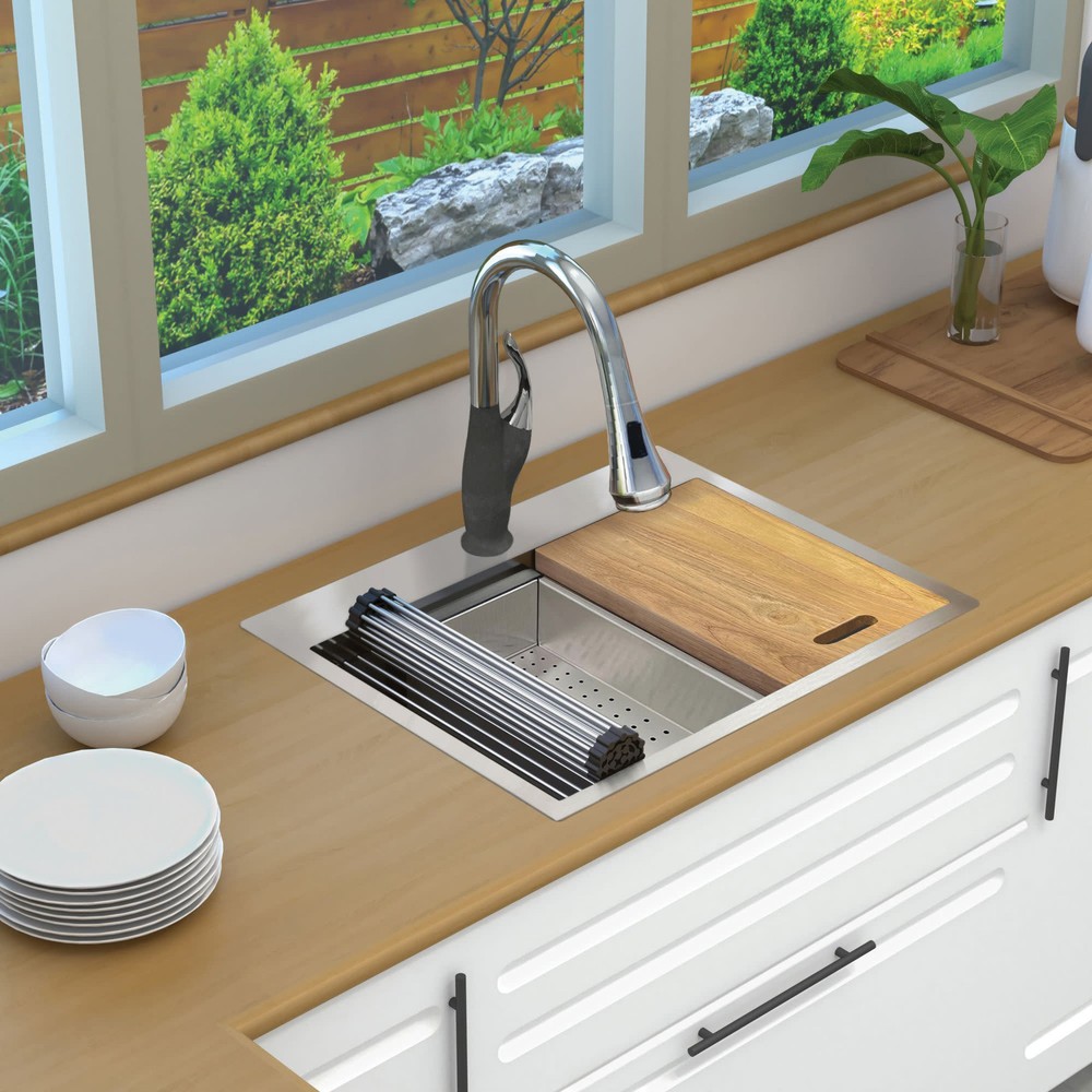 Transolid KWSST272210-1 27-Inch Drop-In Single Basin Stainless Steel Sink