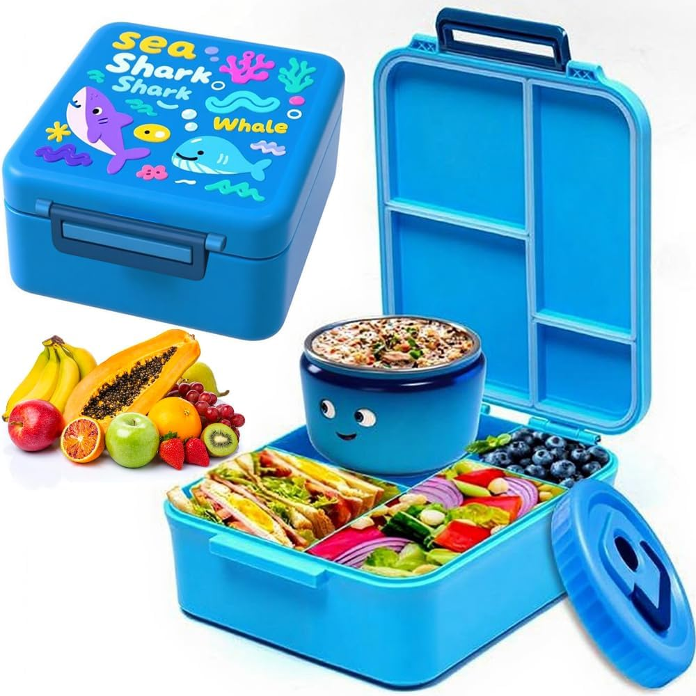 Lunch Bento Box for Kids Adult Bento Lunch Box with Insulated Thermos Food Jar