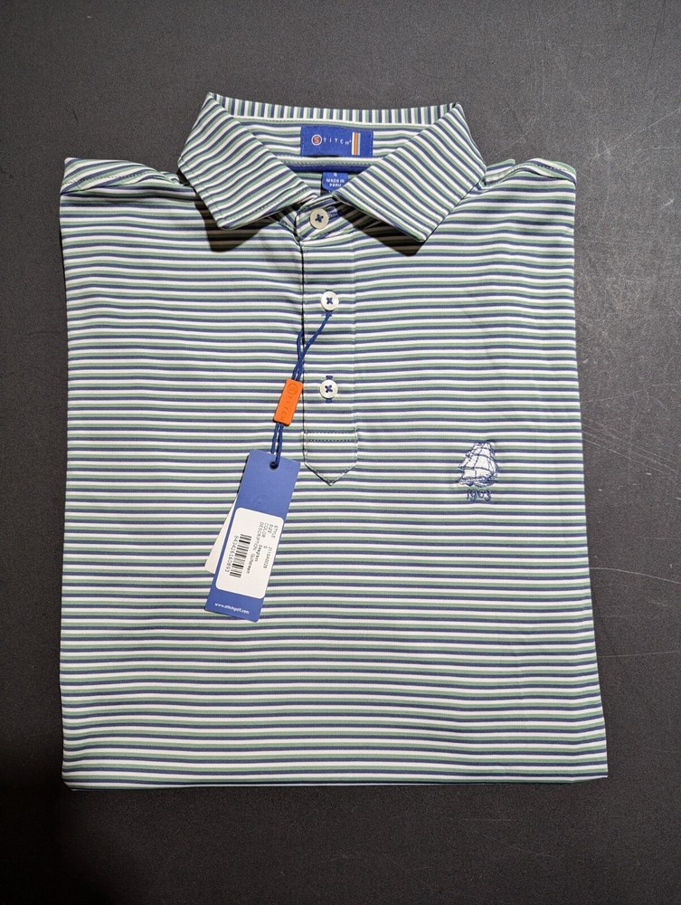 NWT MEN'S STITCH GULFSTREAM POLO, SIZE: S, COLOR: SEAGRASS (M7)
