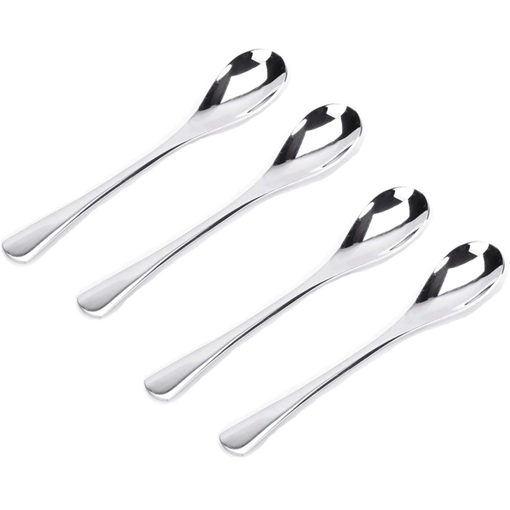 4.9in 4-Piece Tea Spoons Set Stainless Steel Coffee Appetizer Dessert Spoon S...