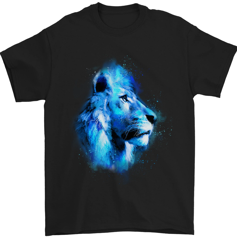 Lion Watercolour Mens T-Shirt 100% Cotton