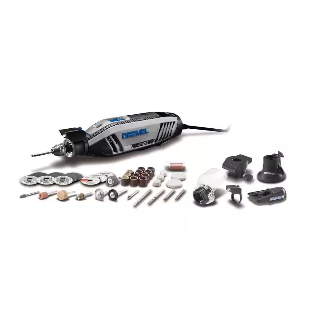 1.8 Amp 4300 Series Variable Speed Corded Rotary Tool Kit with 11-Pc EZ Lock Cut Accessories