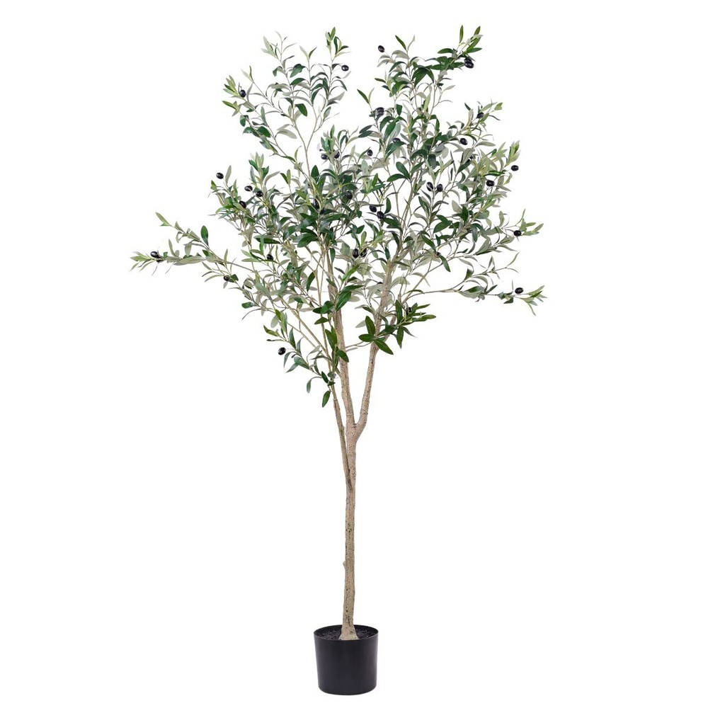 6FT Tall Artificial Olive Tree in Pot Silk Faux Indoor Plant
