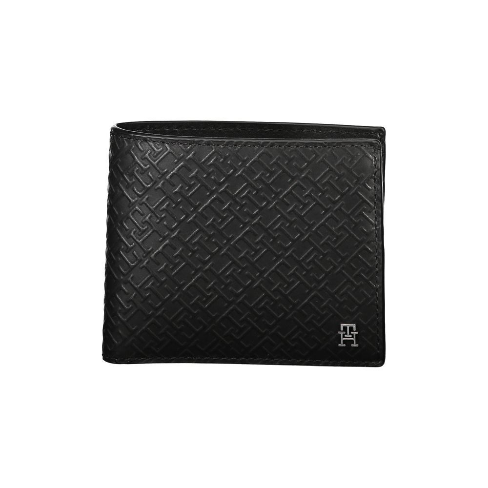 Tommy Hilfiger Black Leather Wallet with Multiple Pockets and Card Slots
