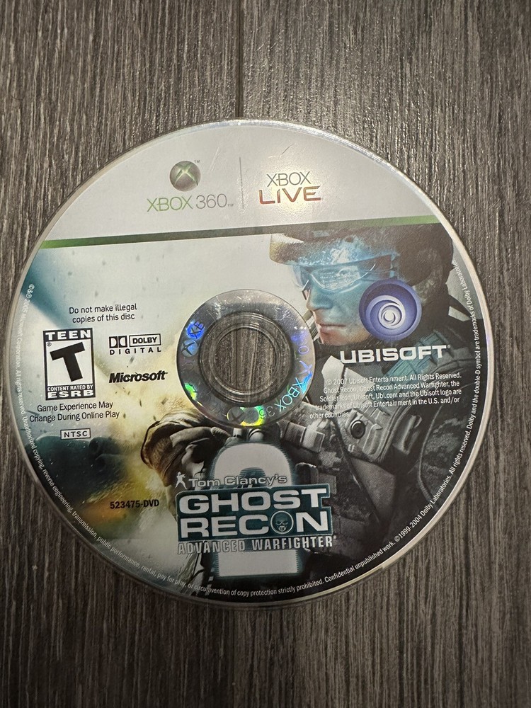 Tom Clancy's Ghost Recon: Advanced Warfighter 2 (Microsoft Xbox 360, 2007) Disc