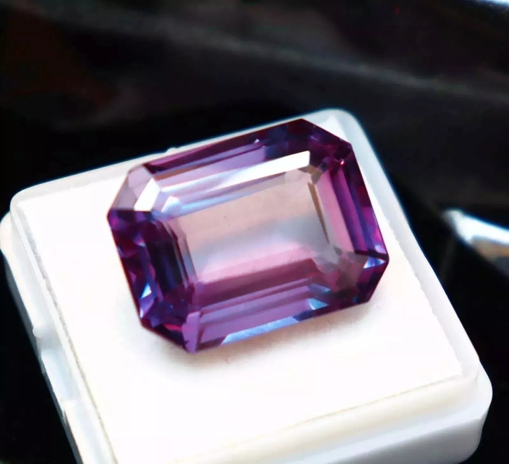 10.21 Ct Natural Color Change Alexandrite Emerald Cut Certified Loose Gemstone