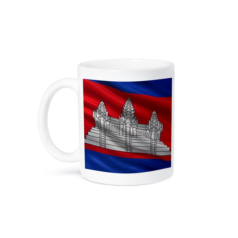 3dRose, Flag of Cambodia waving in the wind, Mug