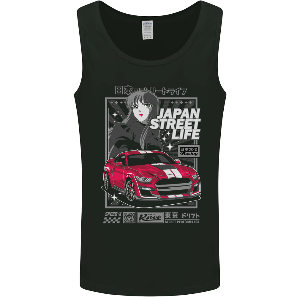 Tokyo Drift Anime Muscle Car Graphic Vest Tank Top for Men