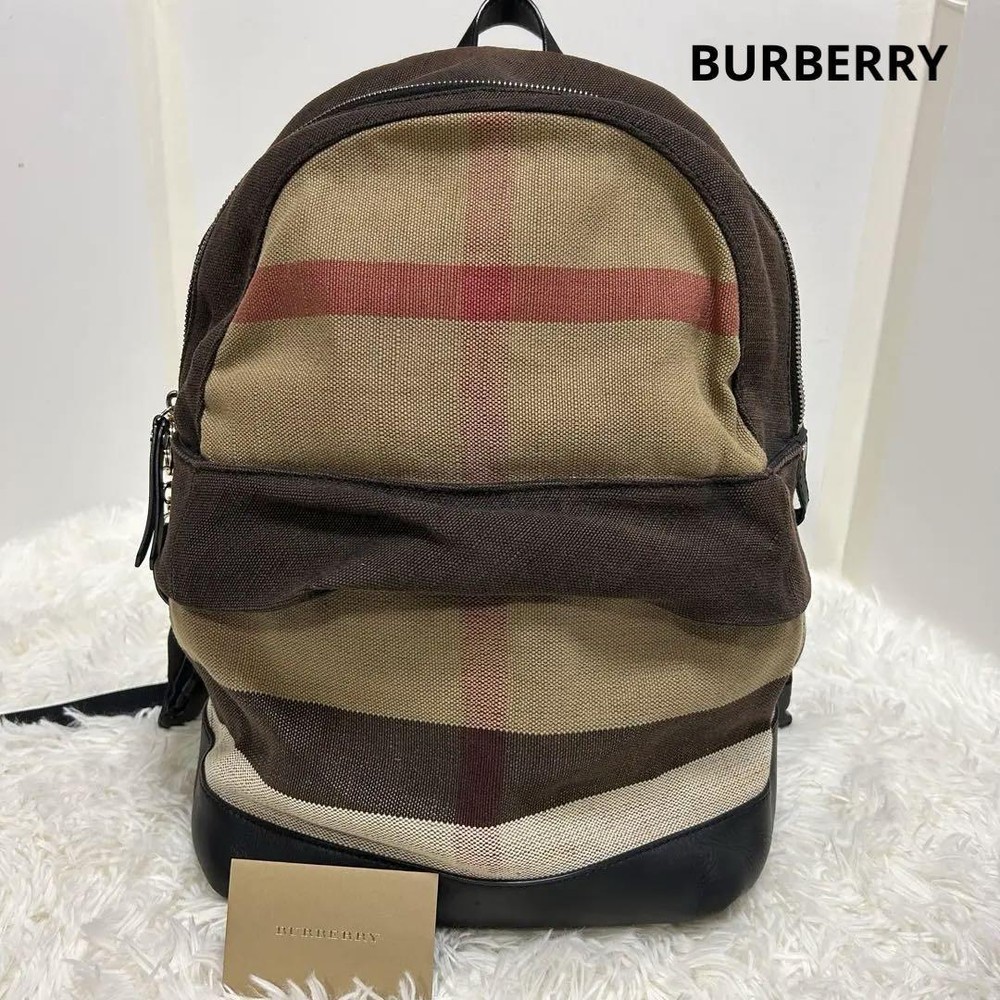 Rare Mega Check Burberry Backpack Brown