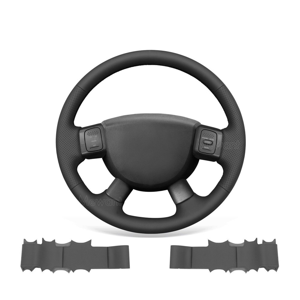 Hand Stitch Black Genuine Leather Steering Wheel Cover for Dodge Ram 1500 2500