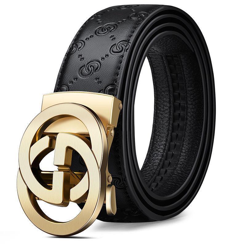 Luxury Vintage Designer 34mm Genuine Leather Belt for Men High Quality