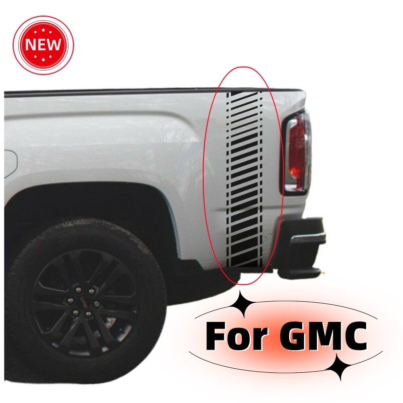 GMC Off-Road Truck Vinyl Rear Bed Sport Stripes Kit 2-Piece Black