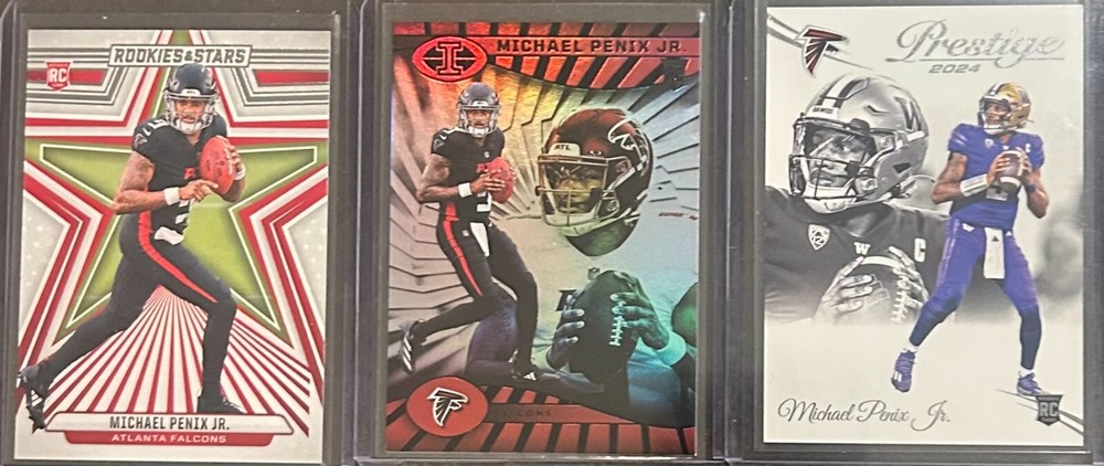 2024 Panini Football Michael Penix Jr. 3 Card Rookie Base Trading Lot!