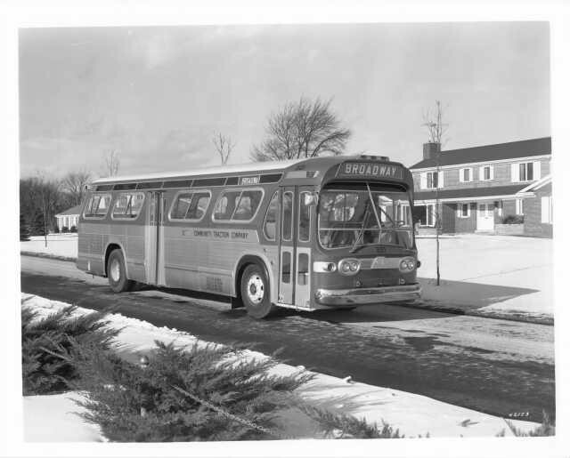 Vintage 1969 GMC Bus Press Photo for Community Traction Broadway Route 0264