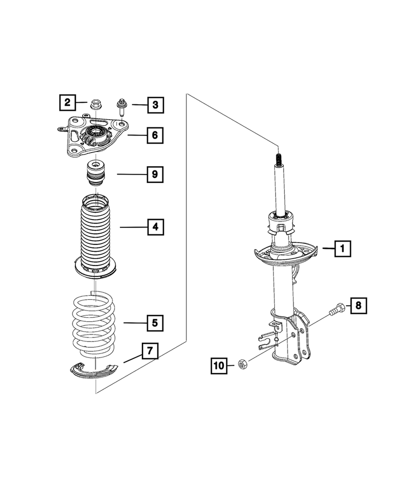Genuine Mopar Suspension Strut Left 68440128AA
