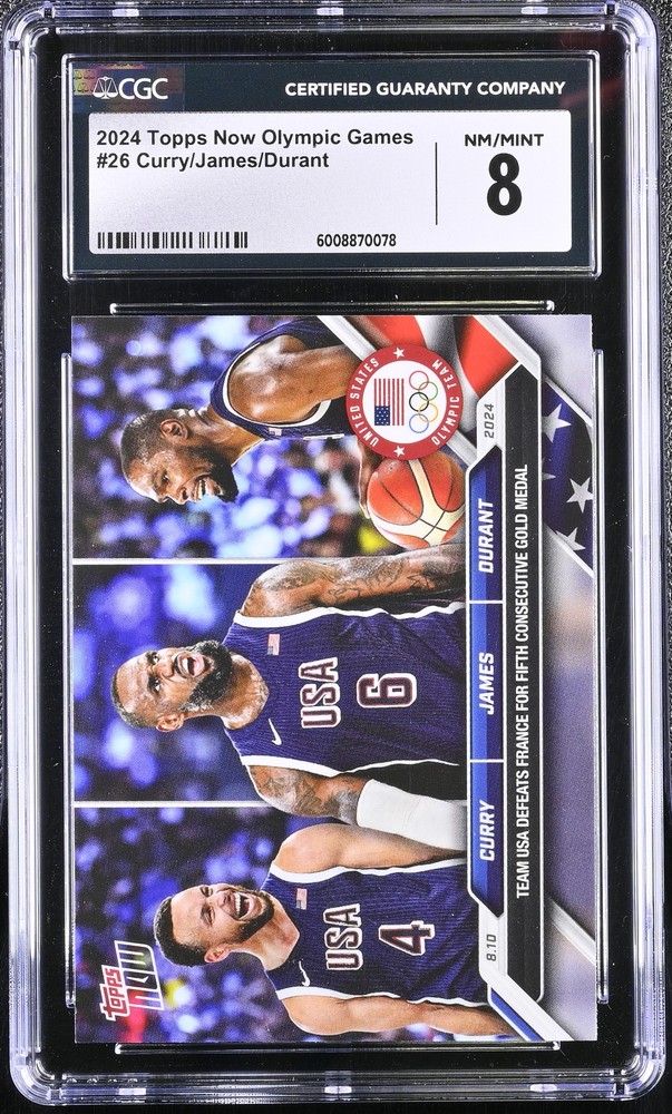 2024 Topps Now Olympic Games #26 Lebron/Curry/Durant CGC 8