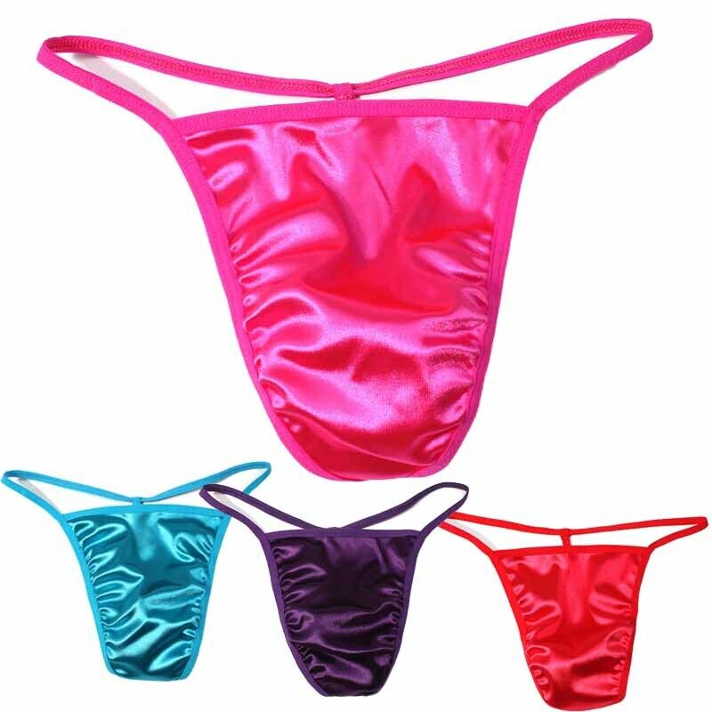 Men Sexy Silky Satin Bikini Brief Panties Thong T-back Pouch G-string Underwear