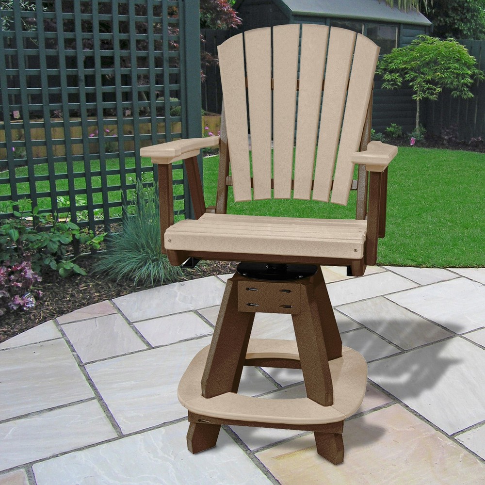 OS Home and Office Swivel Counter Height Chair in Weatherwood Finish