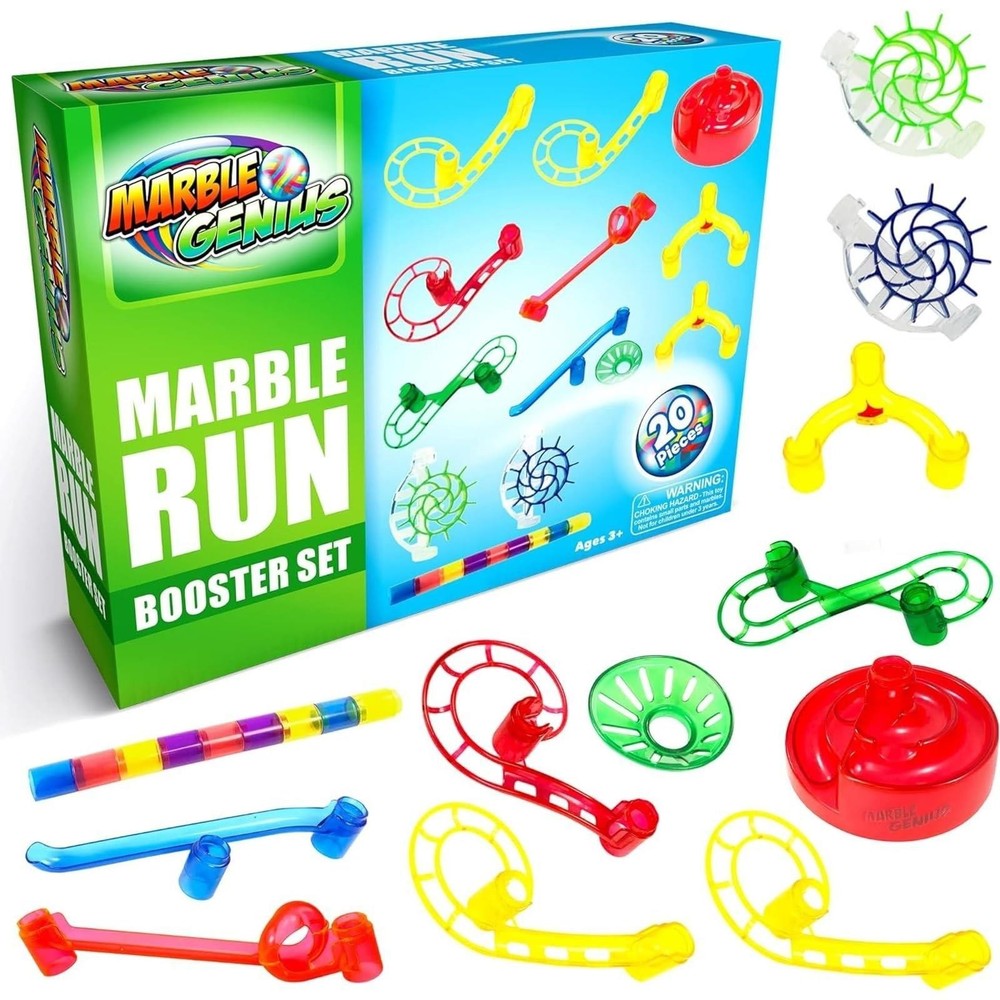 Marble Genius Marble Run Booster Set - 20 Pieces Total (Marbles Not Included),