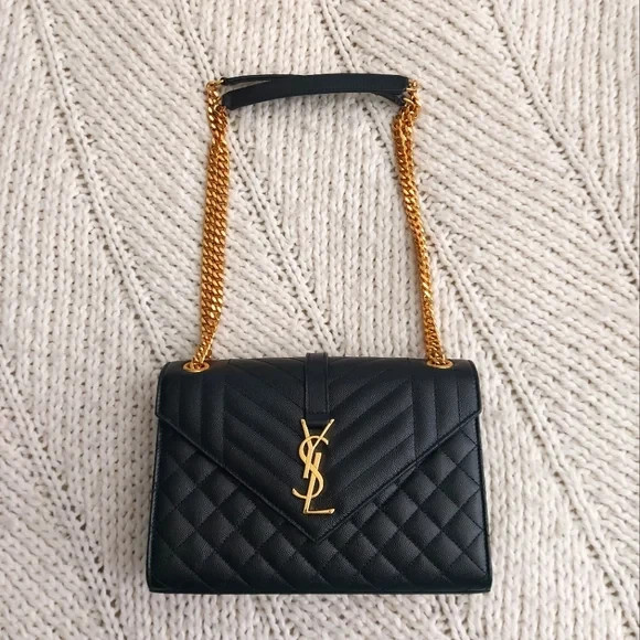 Yves Saint Laurent Envelope Triquilt Leather Shoulder Bag