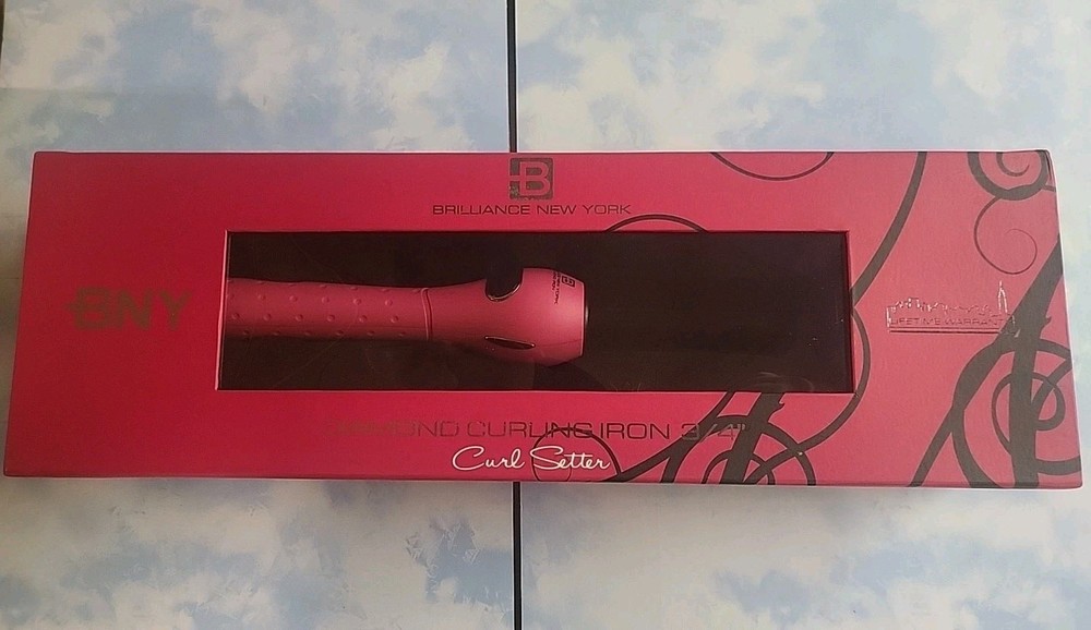Clipless, Brilliance New York Diamond Curling Iron 3/4”  Curl Setter NIB