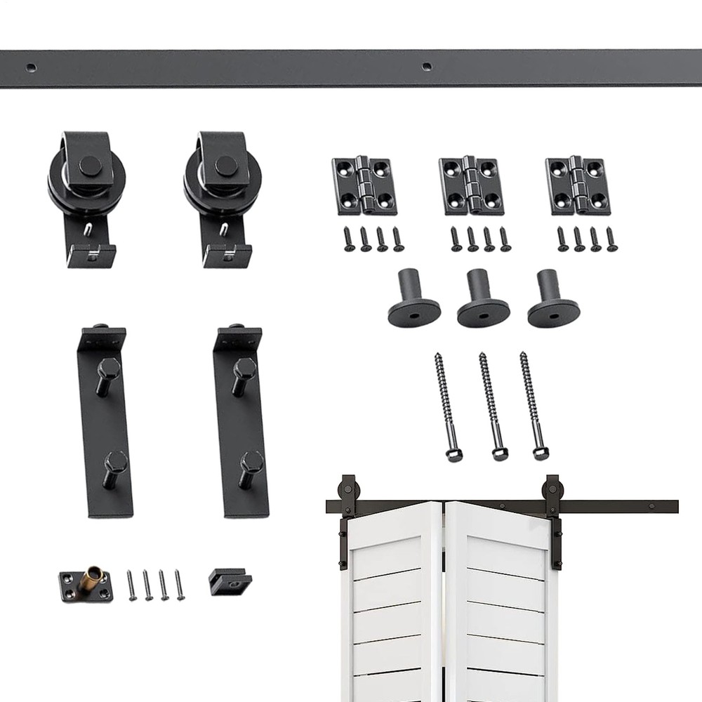 Modern 2.3FT Sliding Barn Door Hardware Kit for Closet Hang Style Track Rail