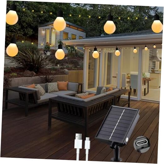 Solar String Lights Outdoor with Remote Waterproof 33 Feet 100 LED Warm White