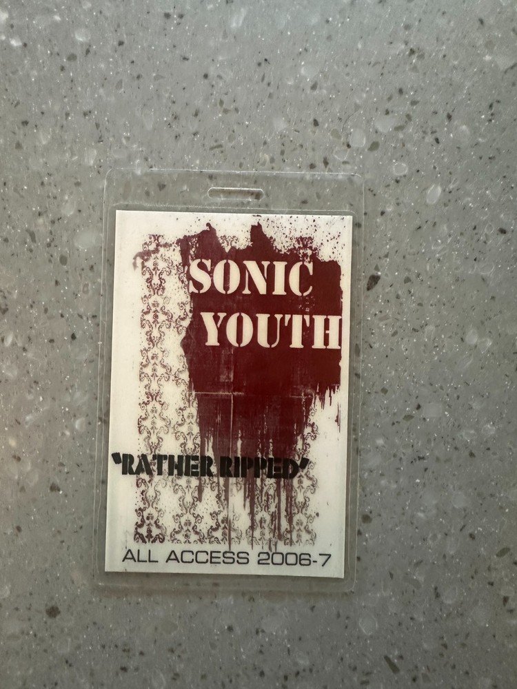 road crew issued SONIC YOUTH all access pass