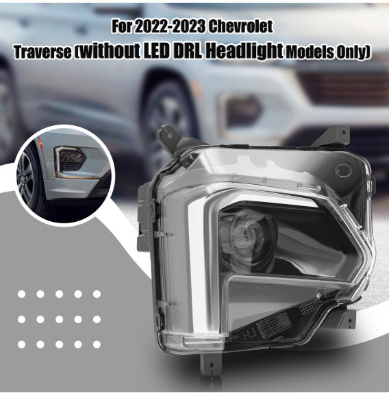 RH For 2022-2023 Chevy Traverse 4-Door Right Headlight Passenger Side Headlamp