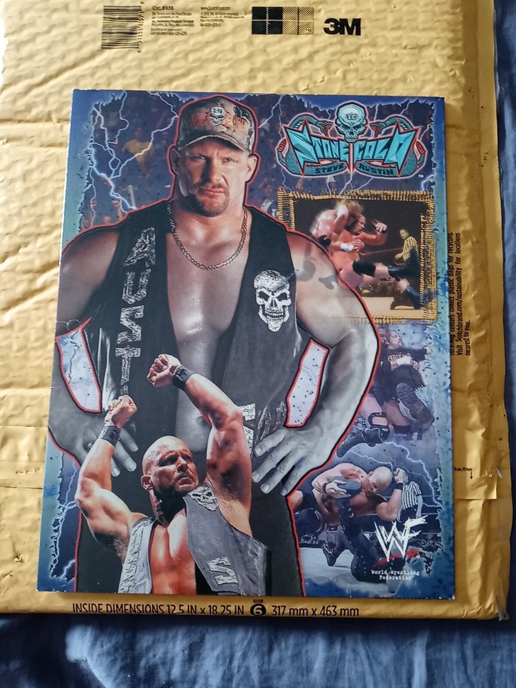 WWF Wrestling Stone Cold Steve Austin 3 Ring 2-Pocket Folder 1999 WWE Vintage