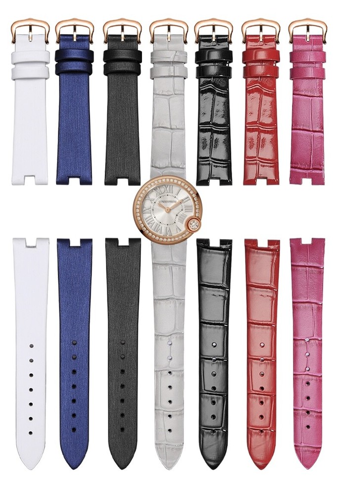 13mm Black Watch Strap Band for Ballon Blanc de Cartier with Buckle Bracelet
