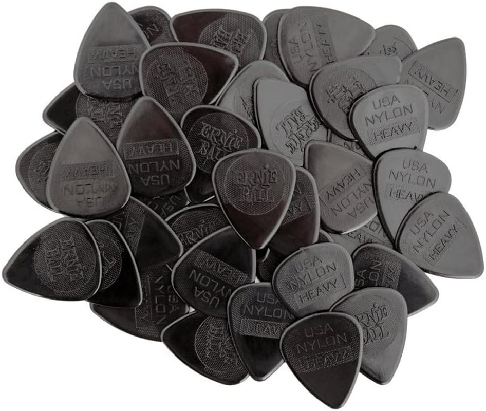 Heavy Nylon Guitar Picks 50-Pack for Durability and Performance P09132