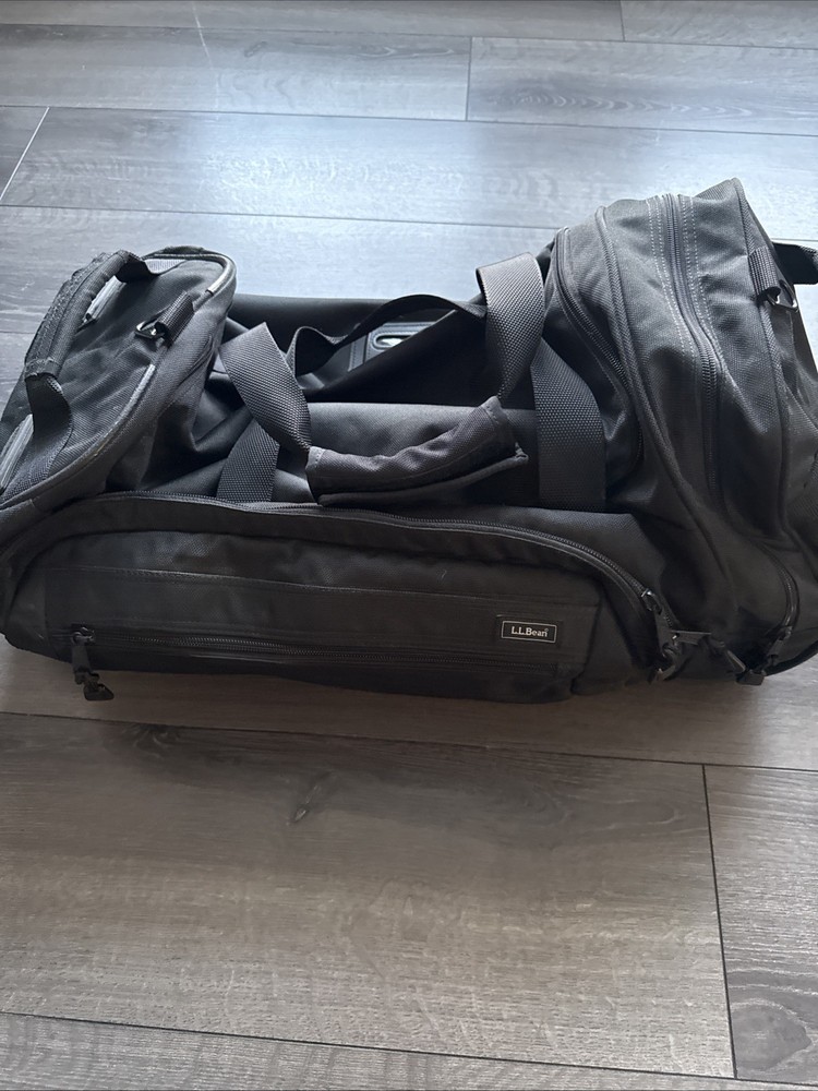 L. L. Bean Medium Rolling Duffel Bag w/ Telescoping  Handle  24” Black