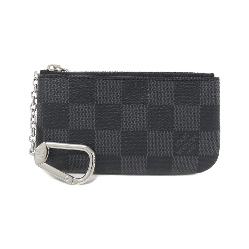 Authentic Louis Vuitton Damier Graphite Card Key Case Pochette Kure N60155
