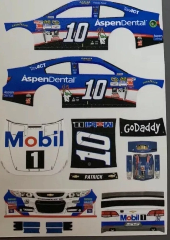 2015 Danica Patrick #10 NASCAR 1/64 Scale Custom Peel & Stick Decals