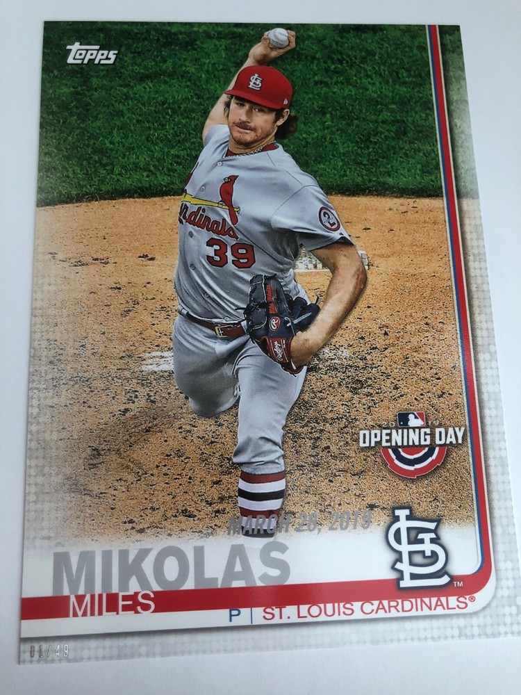2019 Topps Opening Day Jumbo 5x7 Miles Mikolas Cardinals #190 01/49 Rare