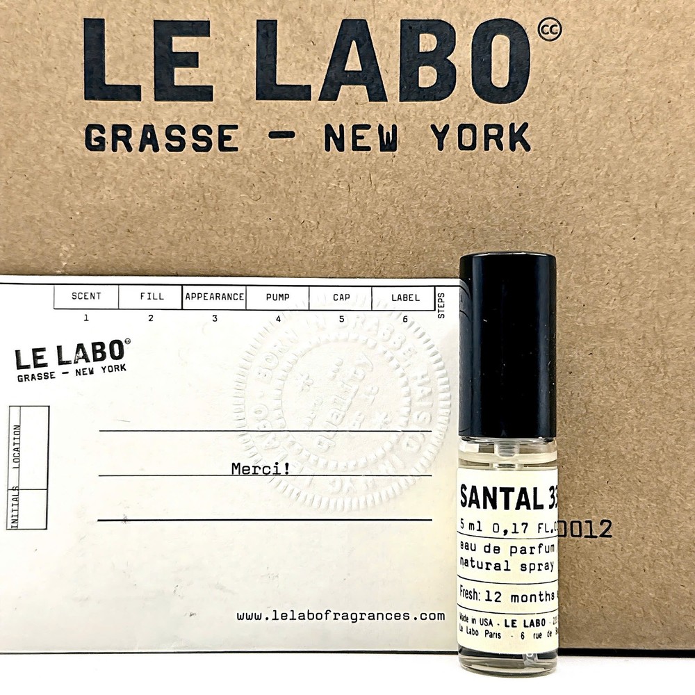 LE LABO SANTAL 33 EDP Travel Size Spray 5ml/0.17oz – 100% Authentic Perfume