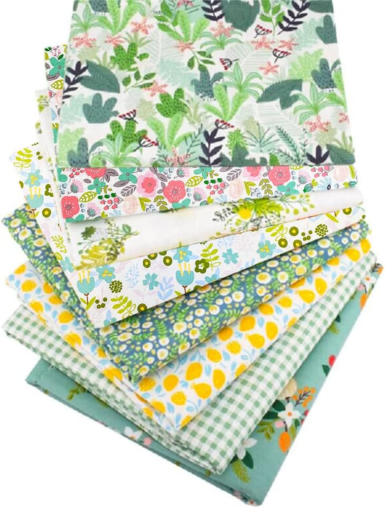 8-Piece Cotton Fat Quarters Fabric Bundle 19.69 x 19.69 Inches