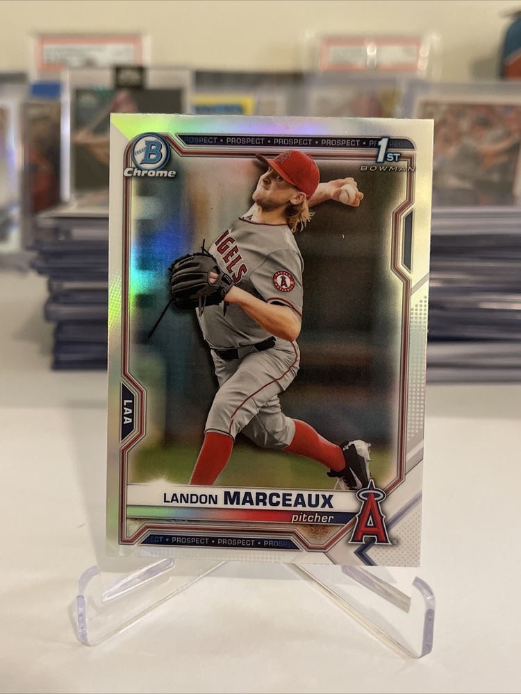 2021 Bowman Chrome Draft Landon Marceaux Refractor Los Angeles Angels BDC-115