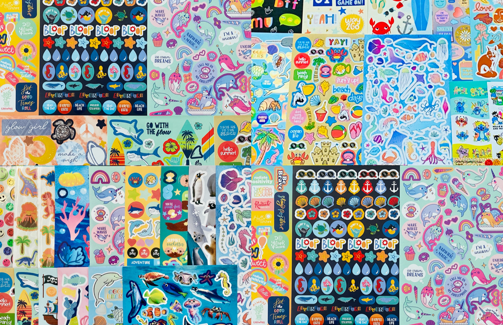 50+ SUMMER STICKER SHEETS | Beach FAMILY & FRIENDS TRAVEL VACATION Themed DECOR